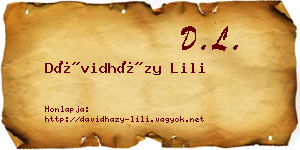Dávidházy Lili névjegykártya