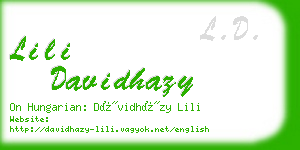 lili davidhazy business card